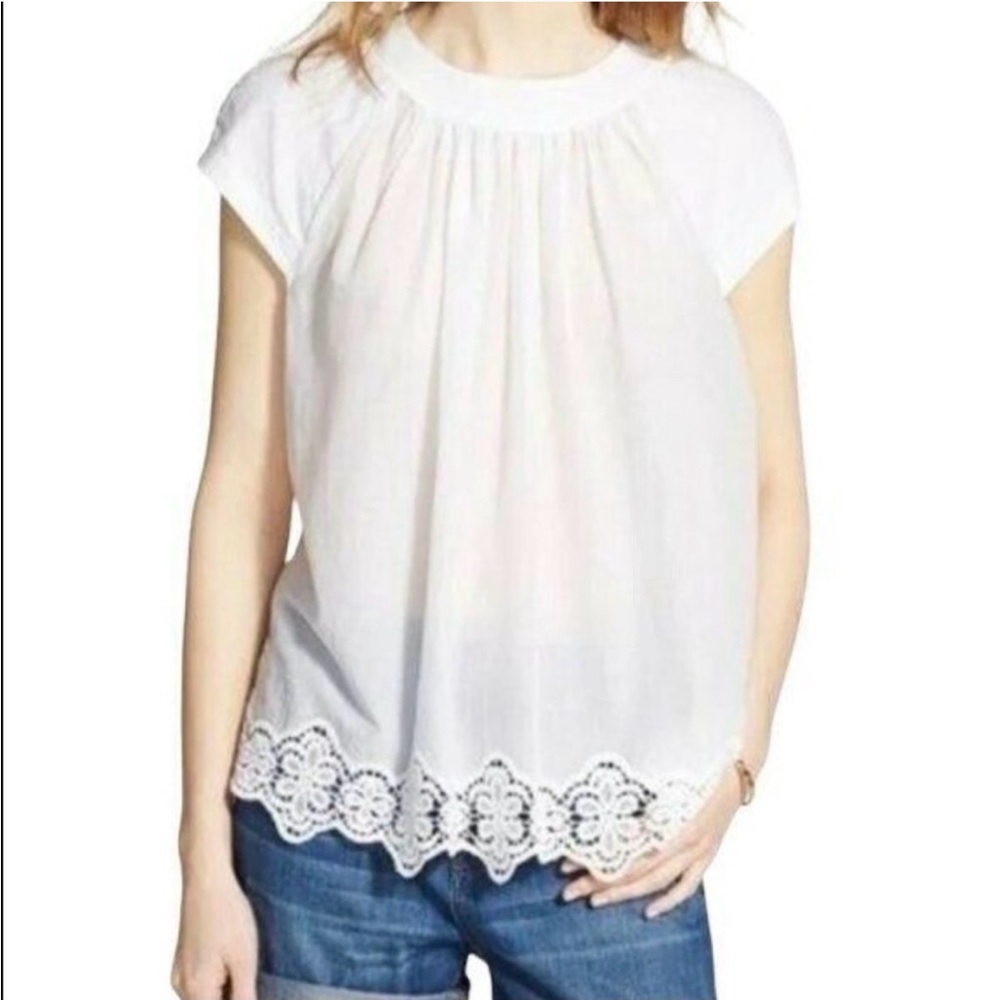 Madewell White Lace Top